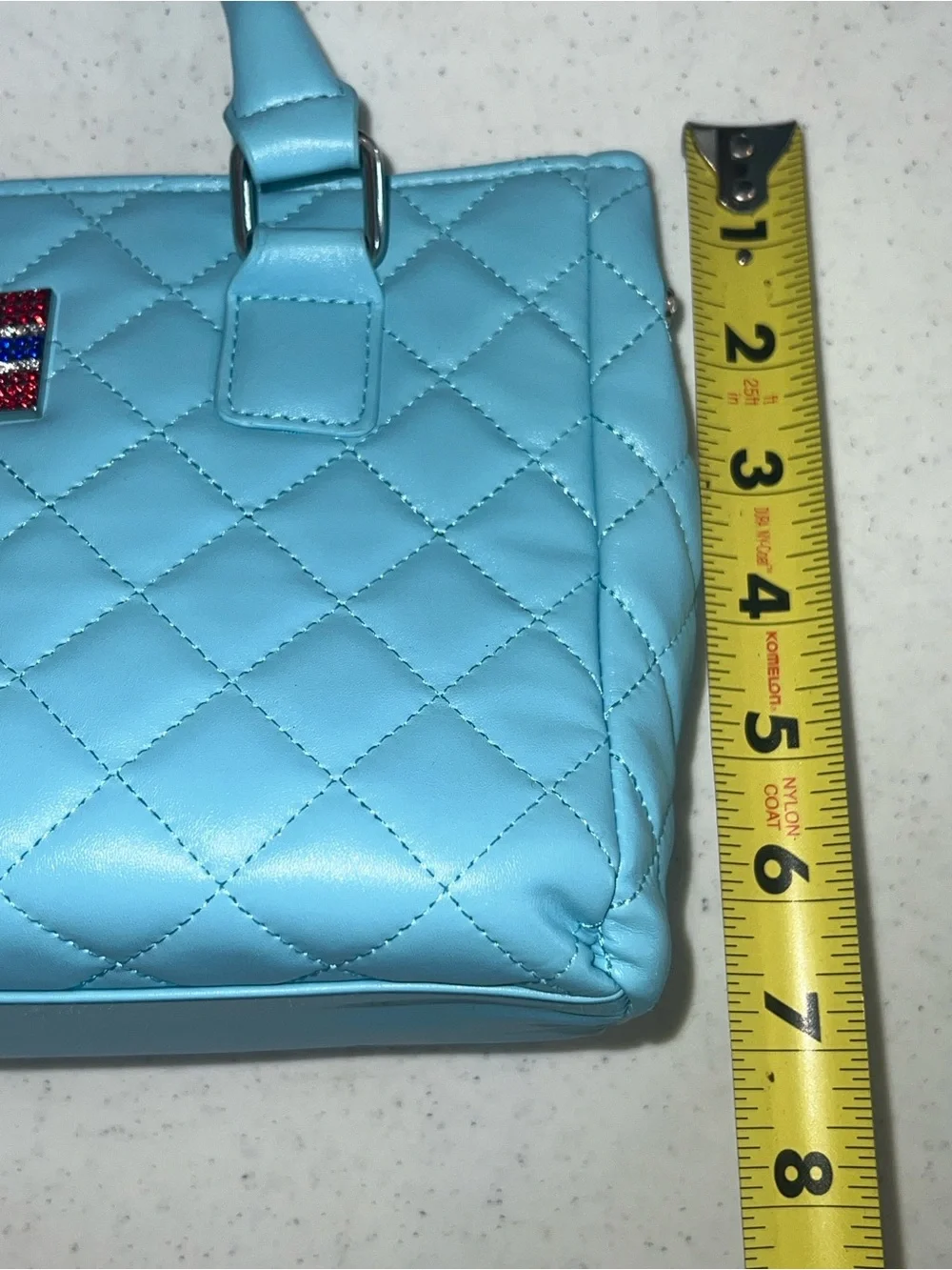 Gierness Perfume Light Blue Quilted Top-Handle Women's Bag